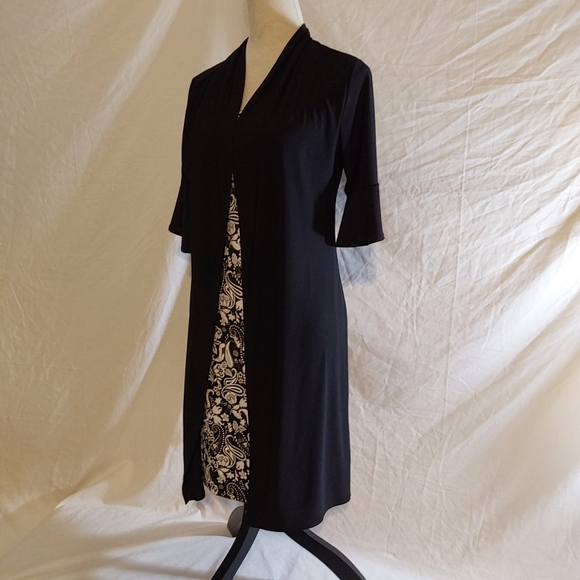 Tiffany & Grey Dress/Jacket 1 Piece Combo Black/White Medium - Picture 3 of 8